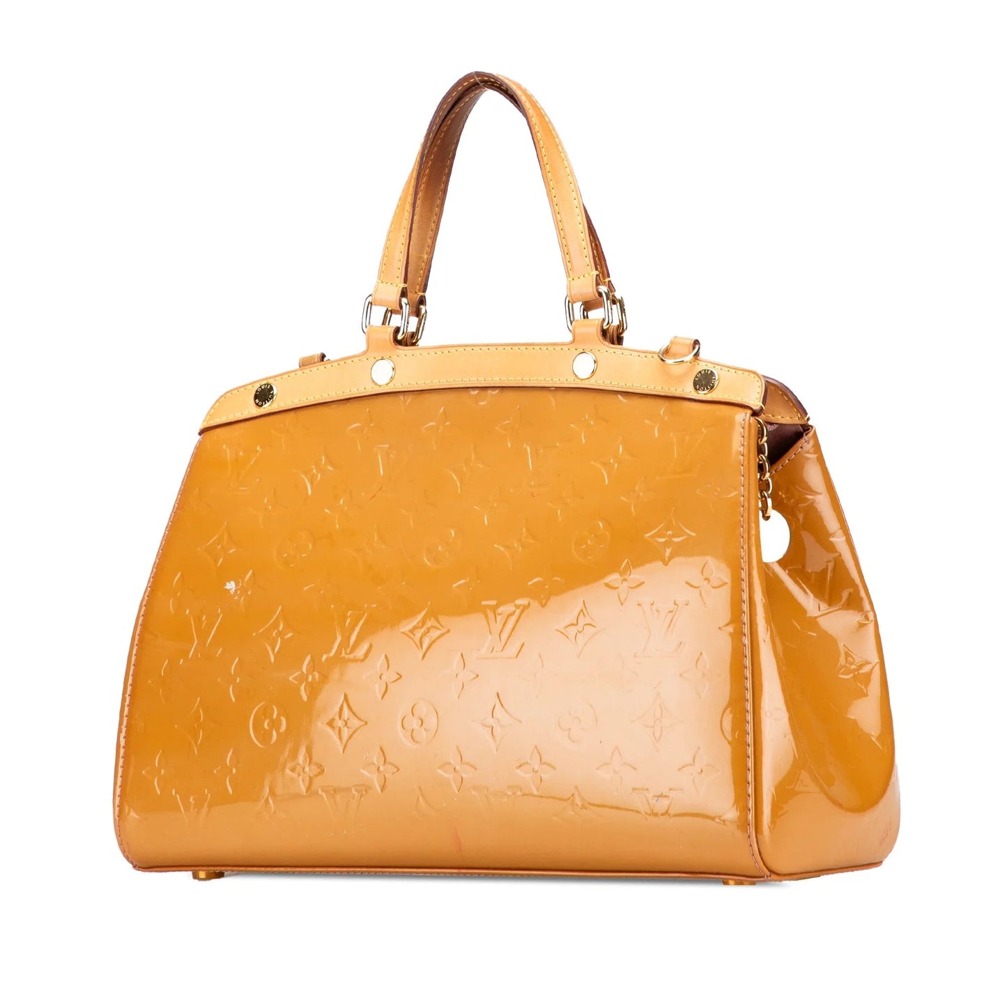 Orange Louis Vuitton Monogram Vernis Brea MM Satchel