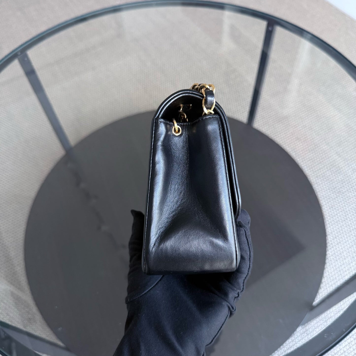 Chanel Diana Vintage - Quilted Lambskin Black Gold Hardware Series 2