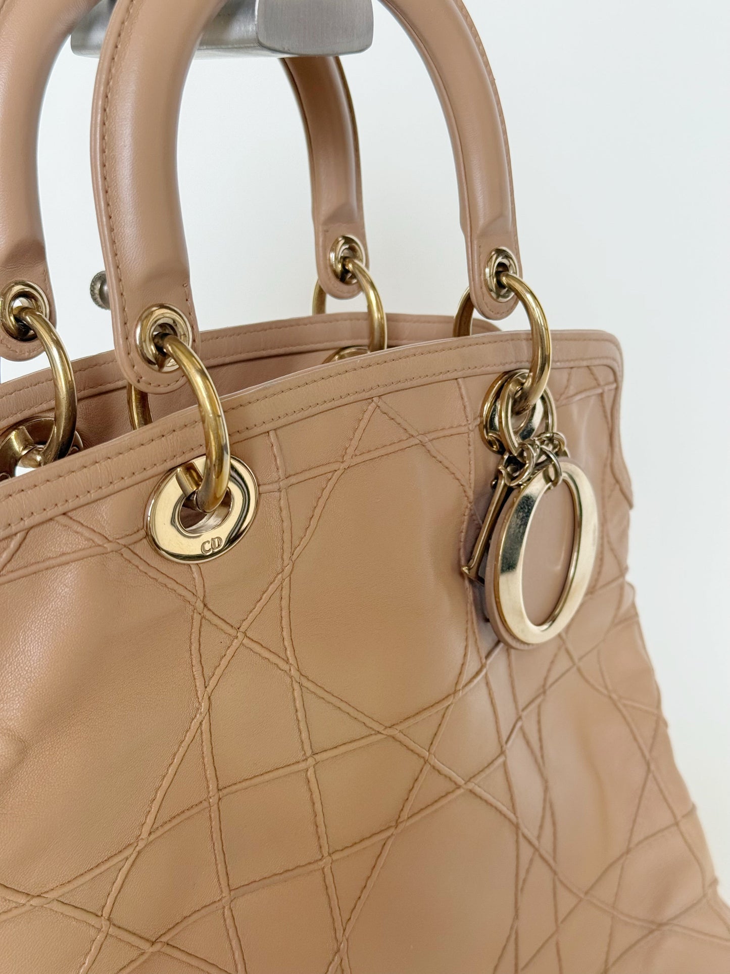 Christian Dior Lambskin Cannage Granville Tote