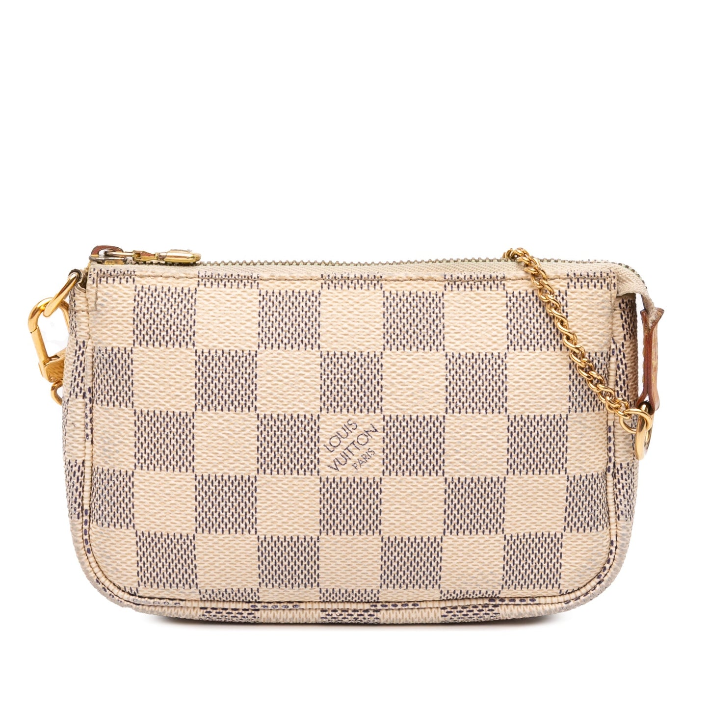 White Louis Vuitton Damier Azur Mini Pochette Accessoires Handbag