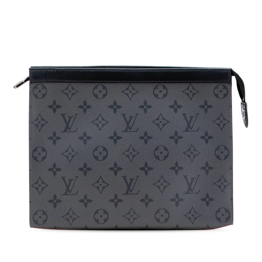 Gray Louis Vuitton Monogram Eclipse Reverse Pochette Voyage MM Clutch Bag