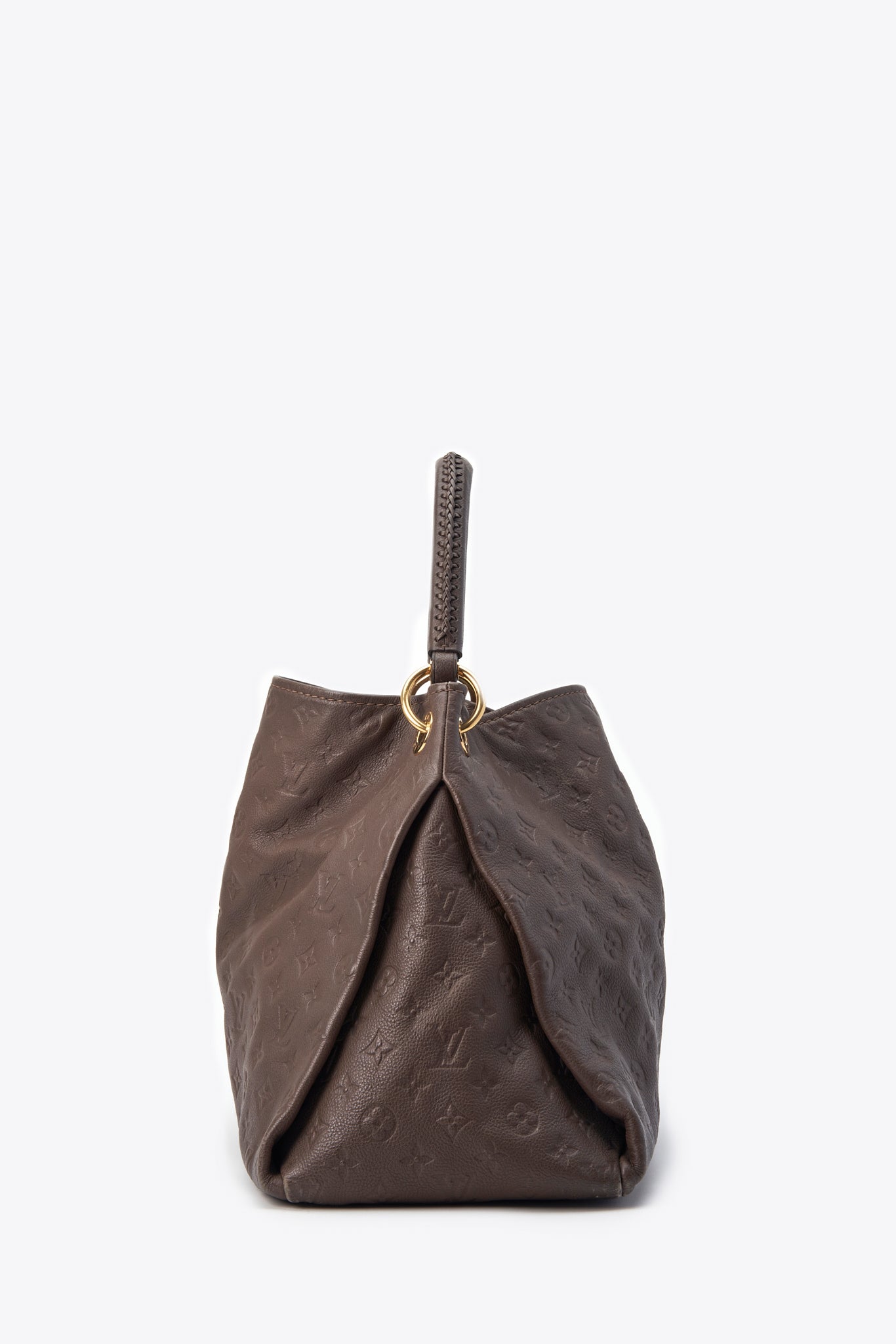 Louis Vuitton Artsy Tote Bag Crafted From Logo Embossed Brown Leather