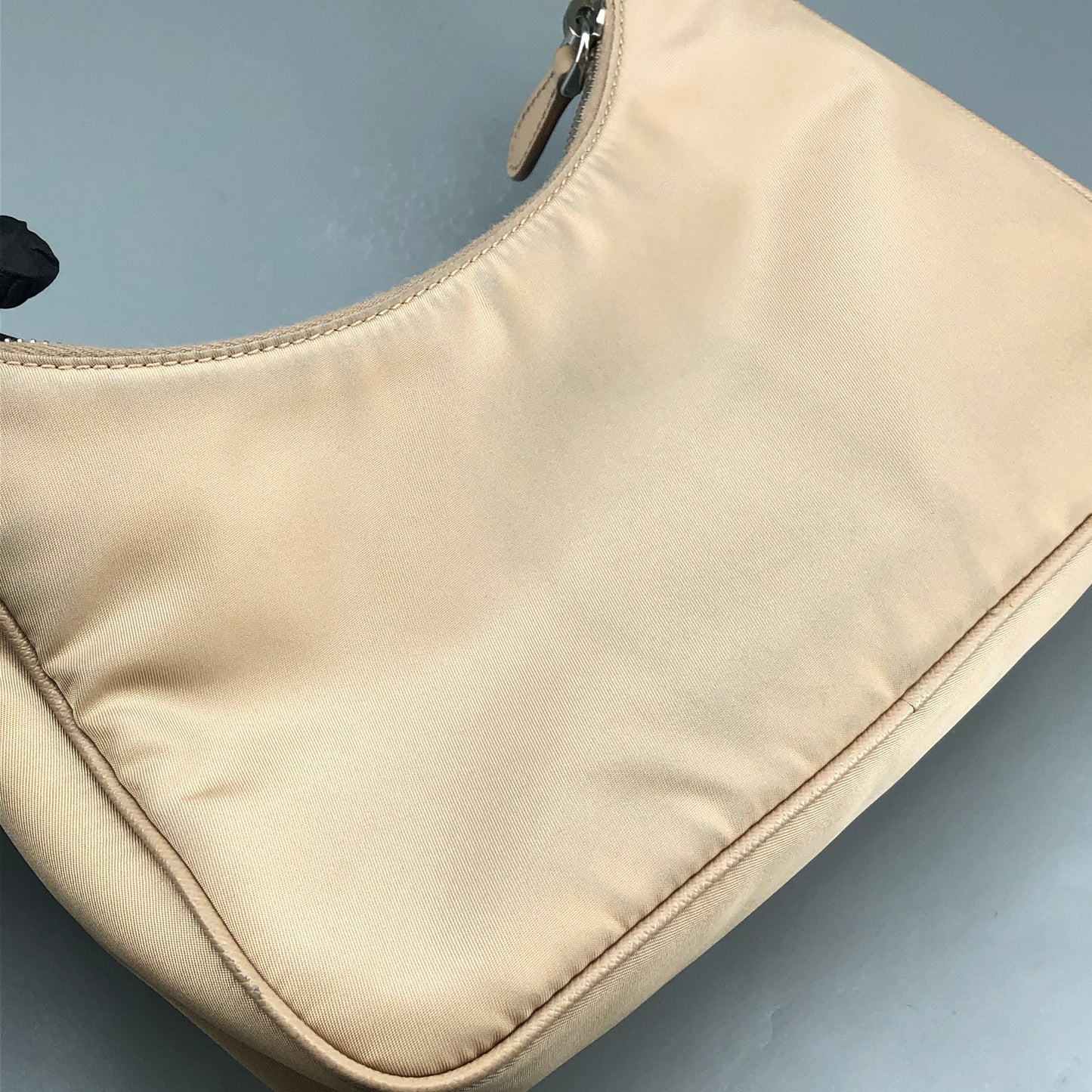 Prada Re-Nylon Classic Hobo Shoulder Bag Beige