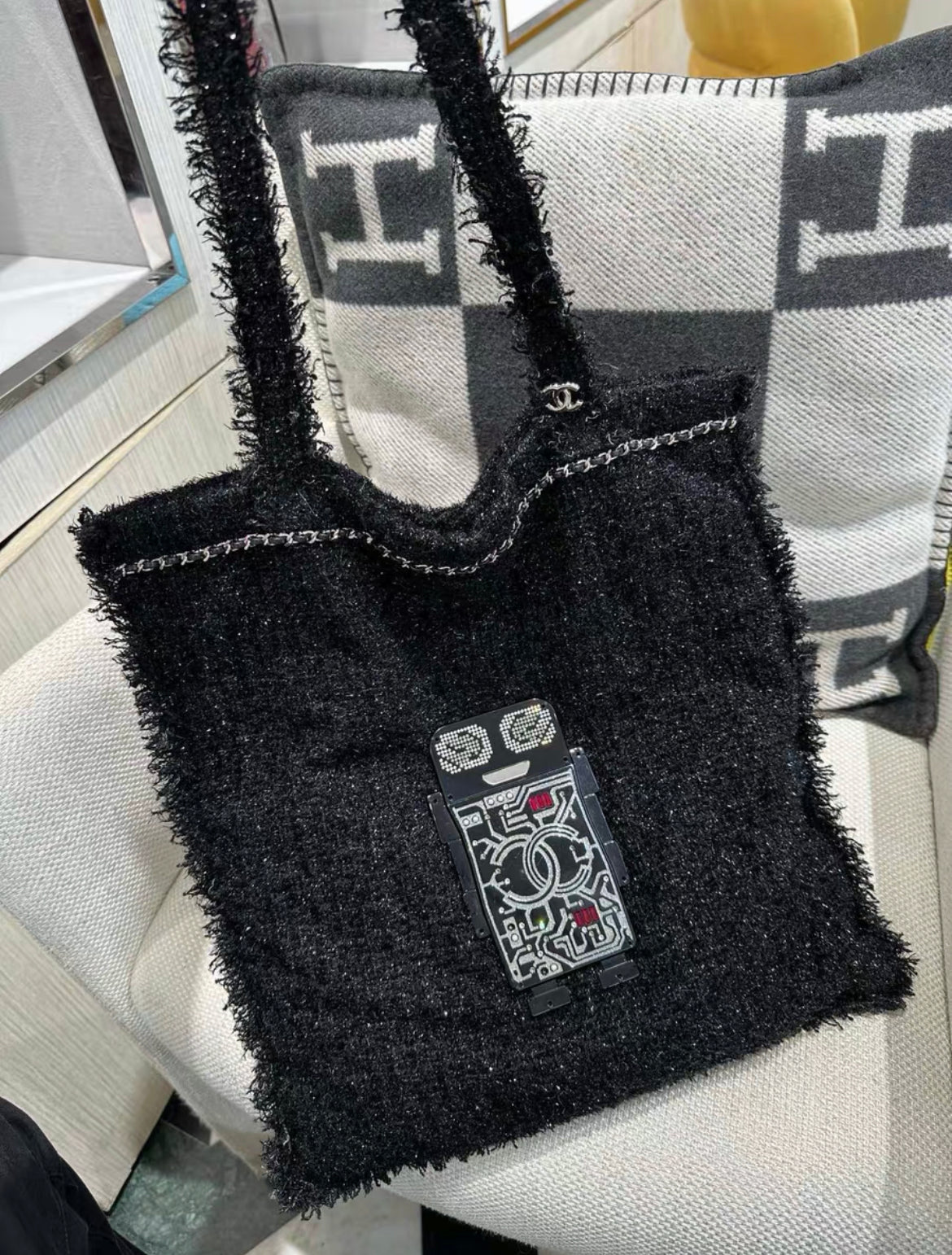 Chanel Spring 2017 Shopping in Fabrics Robot Tote Bag
