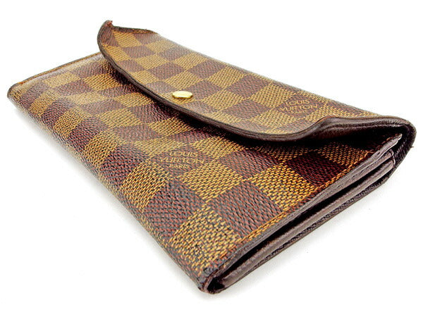 LOUIS VUITTON Long Wallet Purse N61725 Ebene Pochette Porto MonÃ©credi