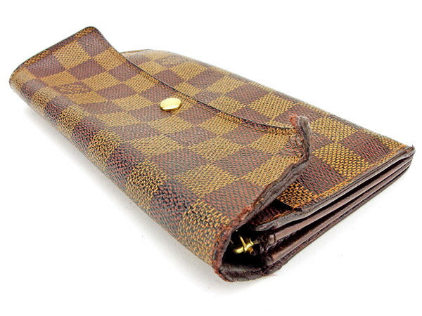 LOUIS VUITTON Long Wallet Purse N61725 Ebene Pochette Porto MonÃ©credi