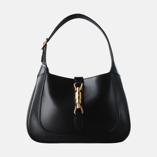 Gucci Jackie 1961 Black Leather Bag Small Piston Lock