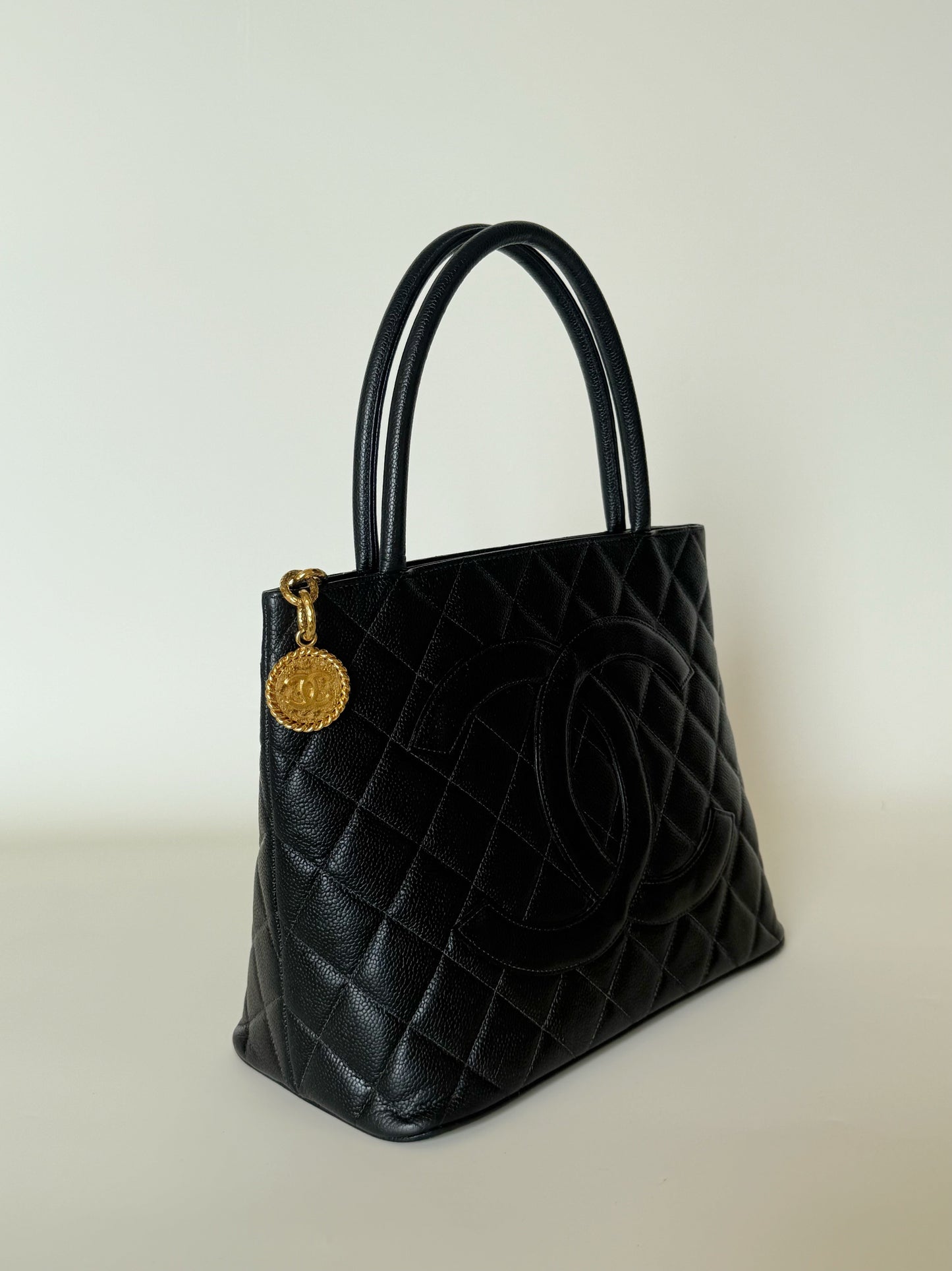 Chanel Medallion Quilted Caviar Tote