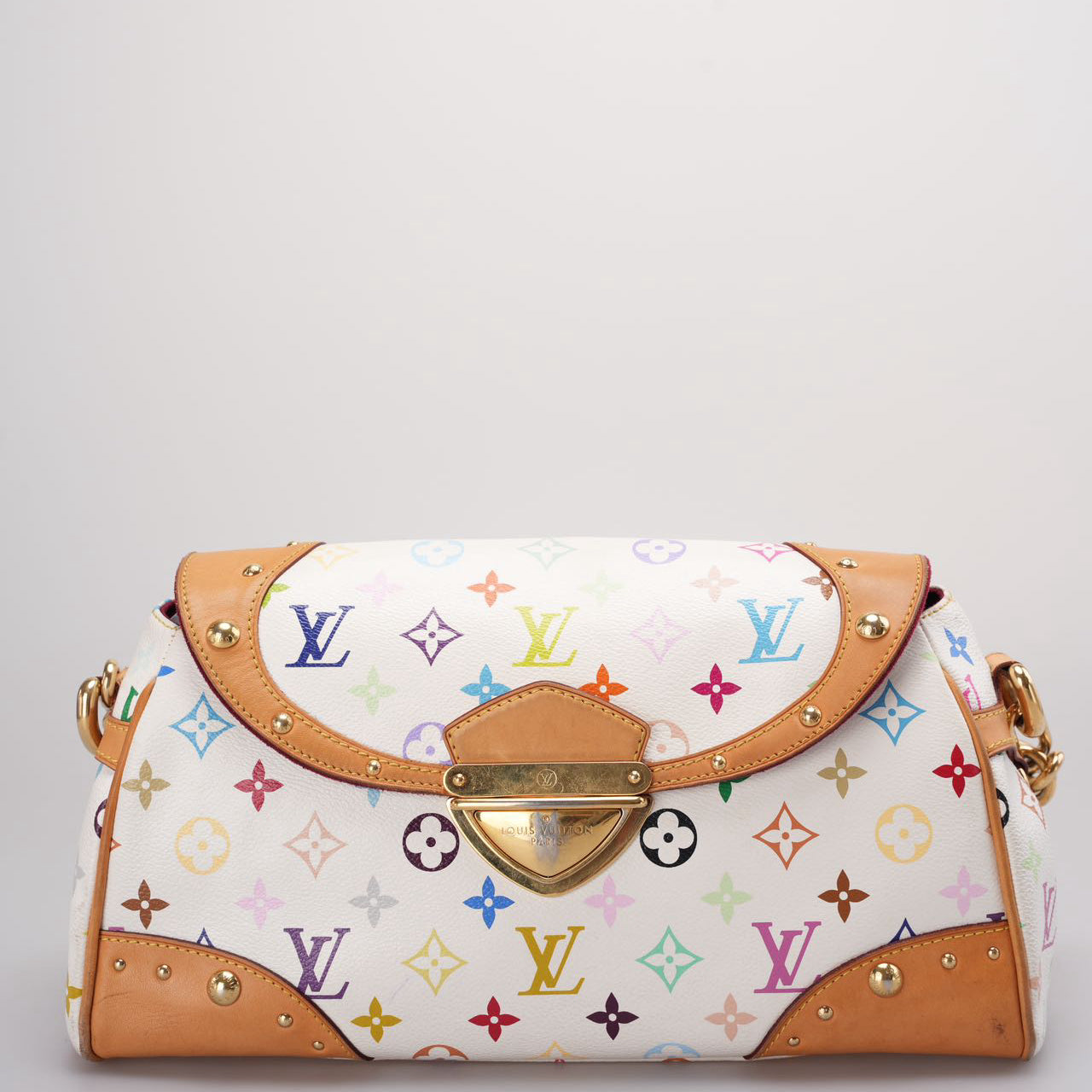 Louis Vuitton  White Monogram Multicolore Beverly MM Blanco