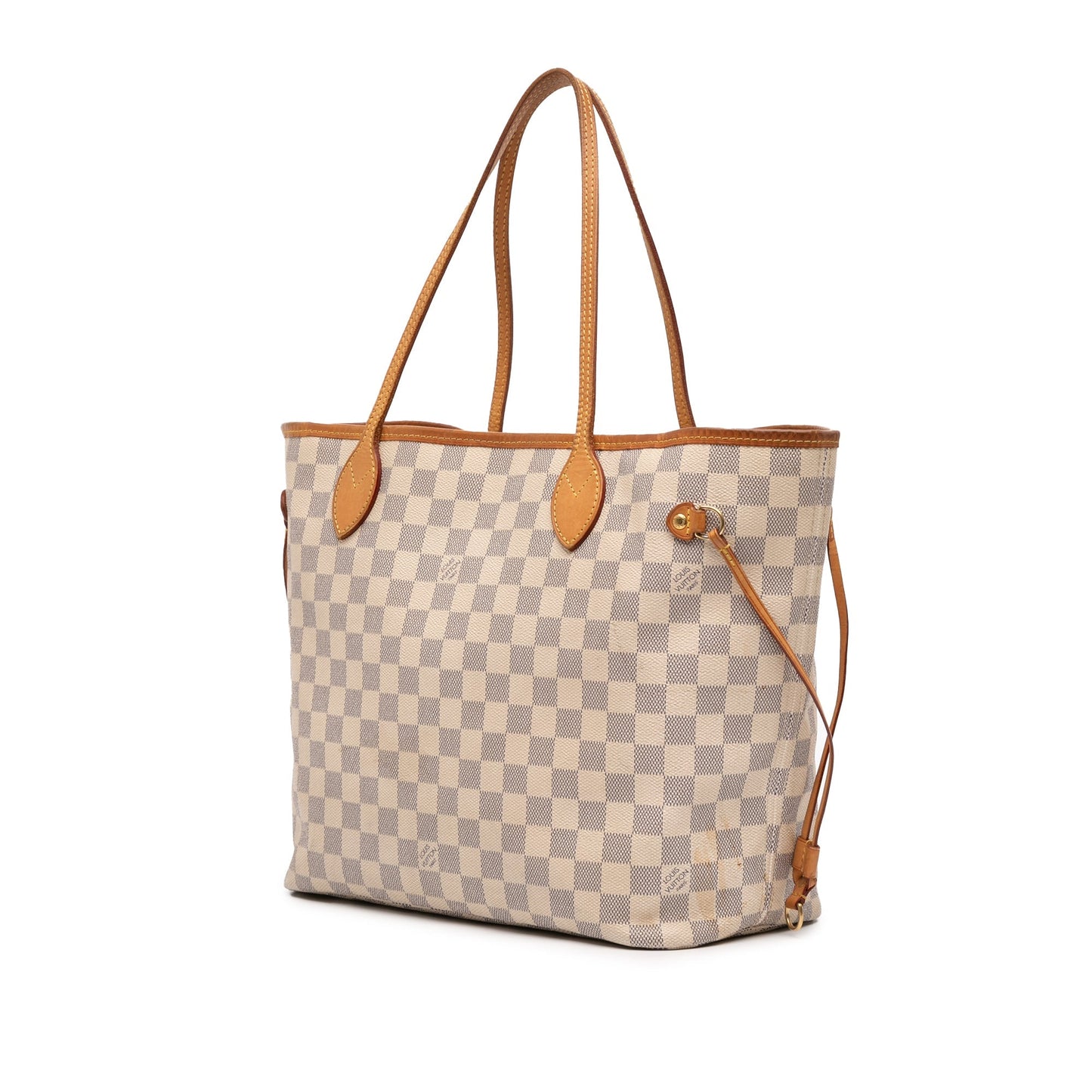White Louis Vuitton Damier Azur Neverfull MM Tote Bag