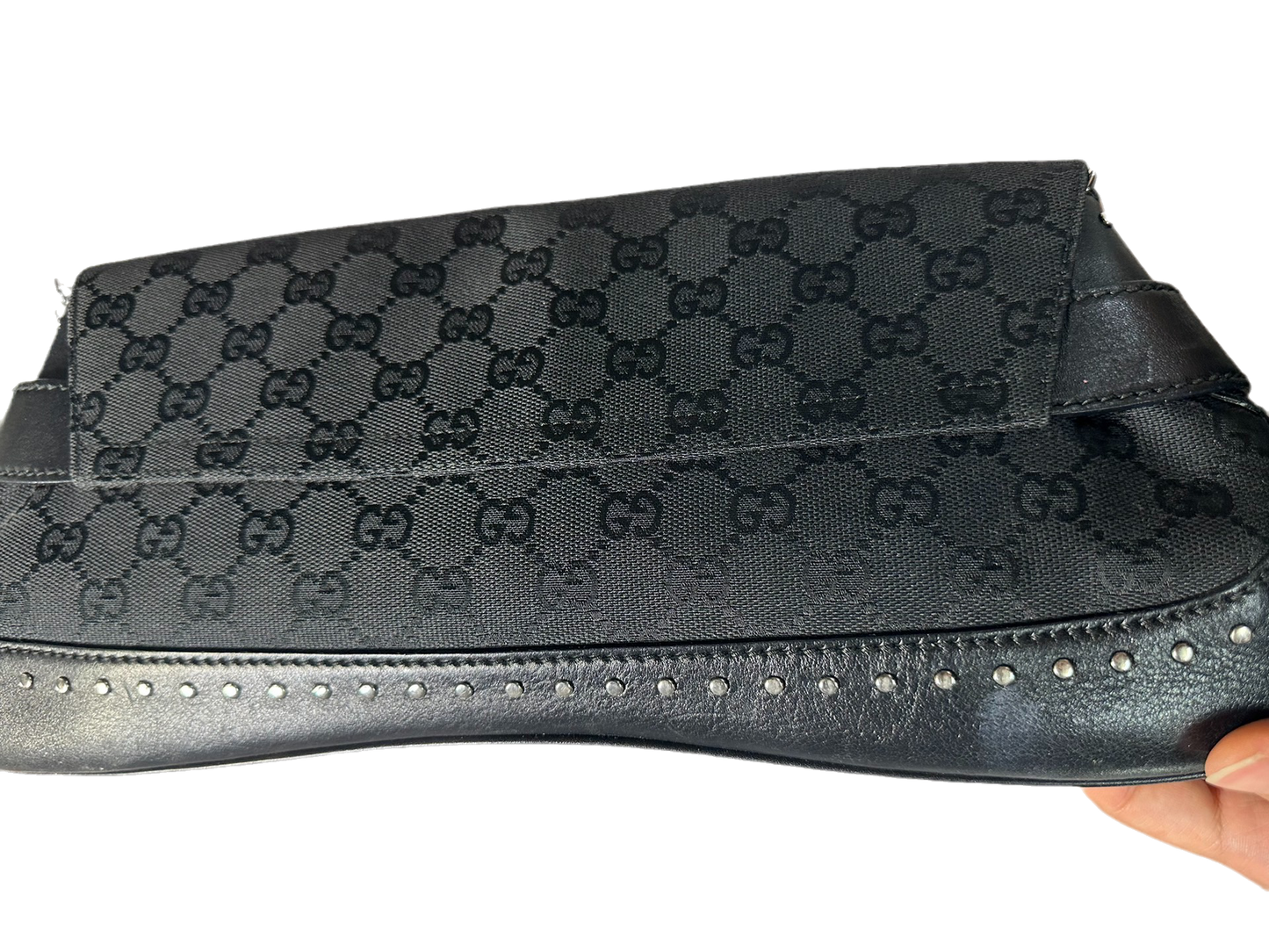 Gucci Horsebit 1955 Cloth Black Monogram Shoulder bag