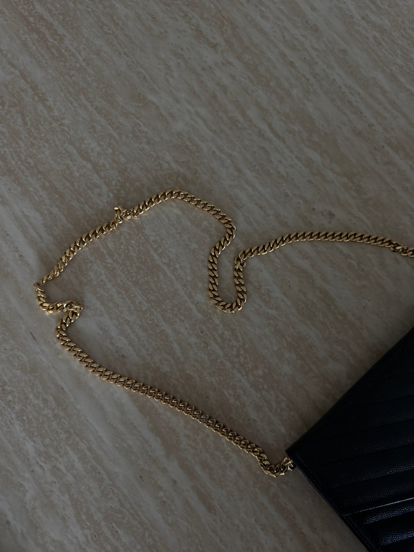 Saint Laurent Classic Cassandre chain wallet in grain de poudre leather