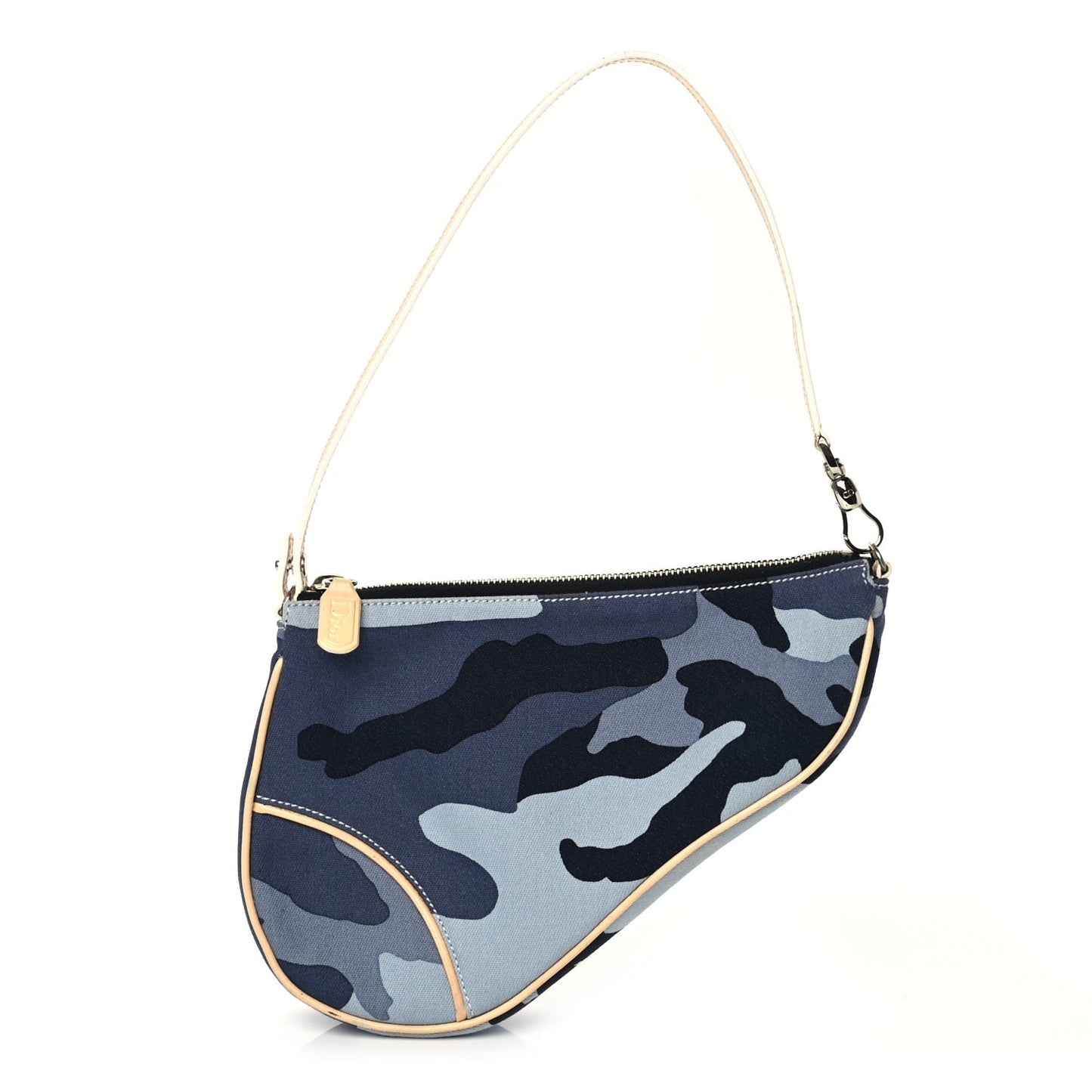 Christian Dior Canvas Camouflage Mini Saddle Pochette Blue