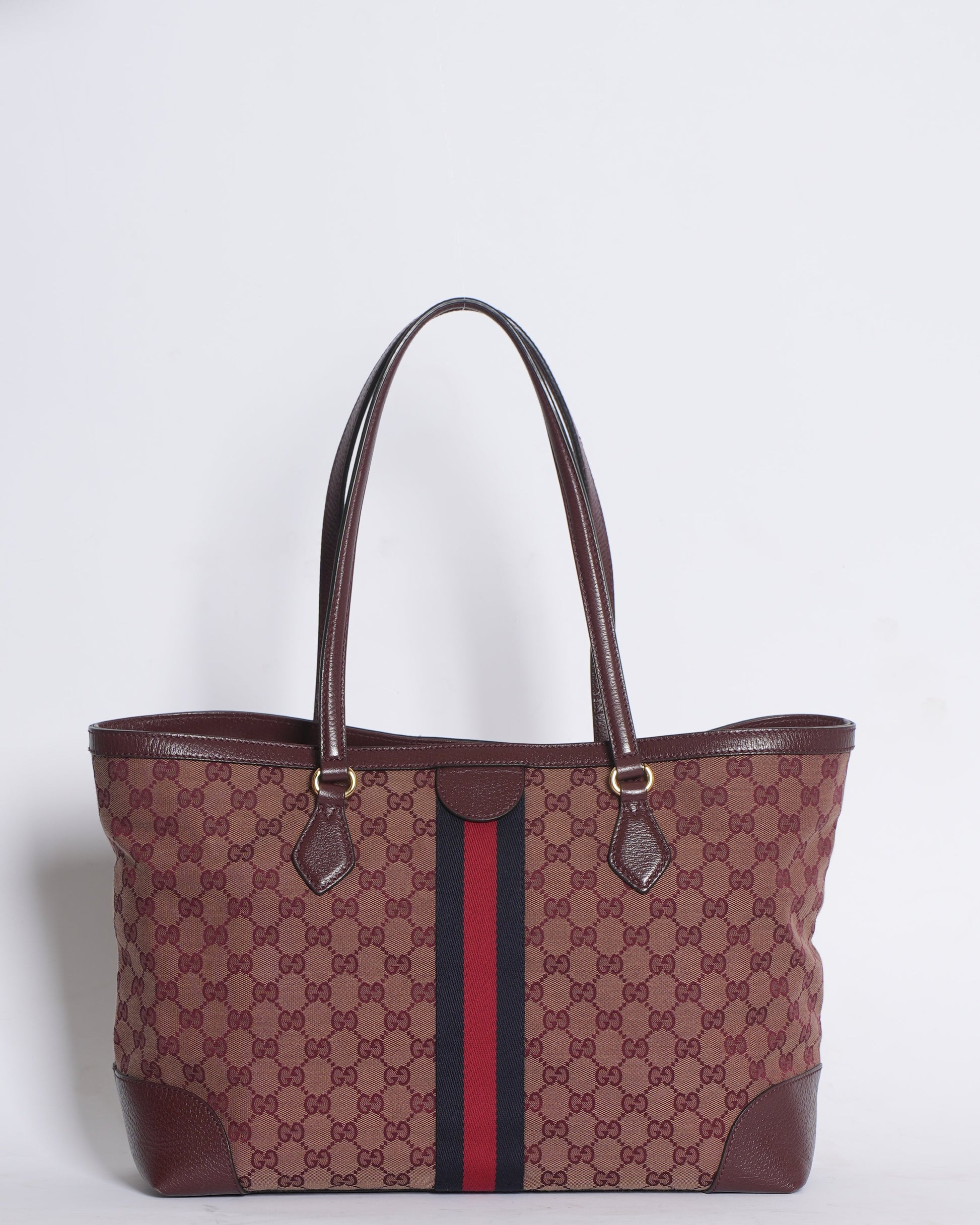Gucci Lou Leather Canvas Tote