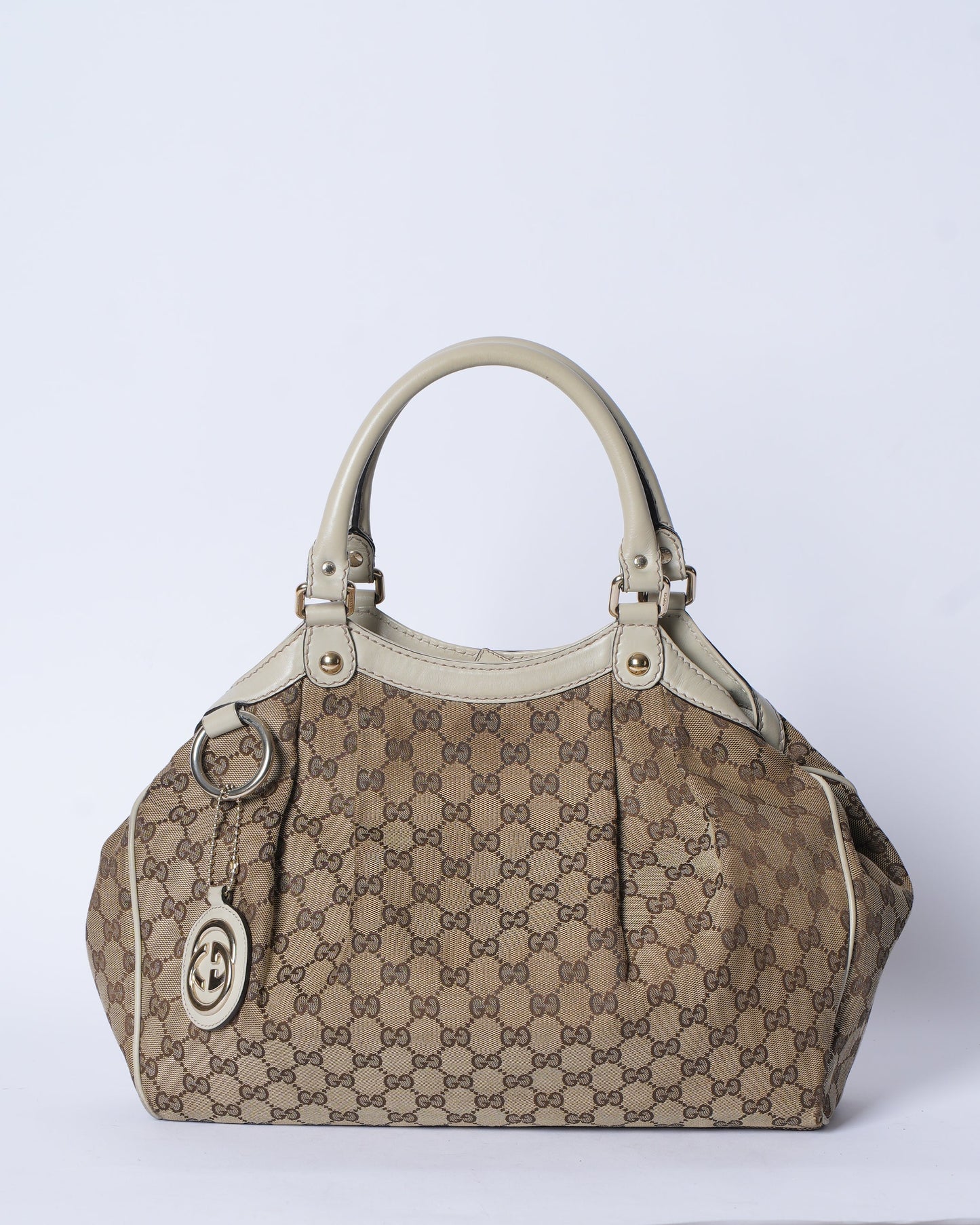Gucci Lou Leather Canvas Tote