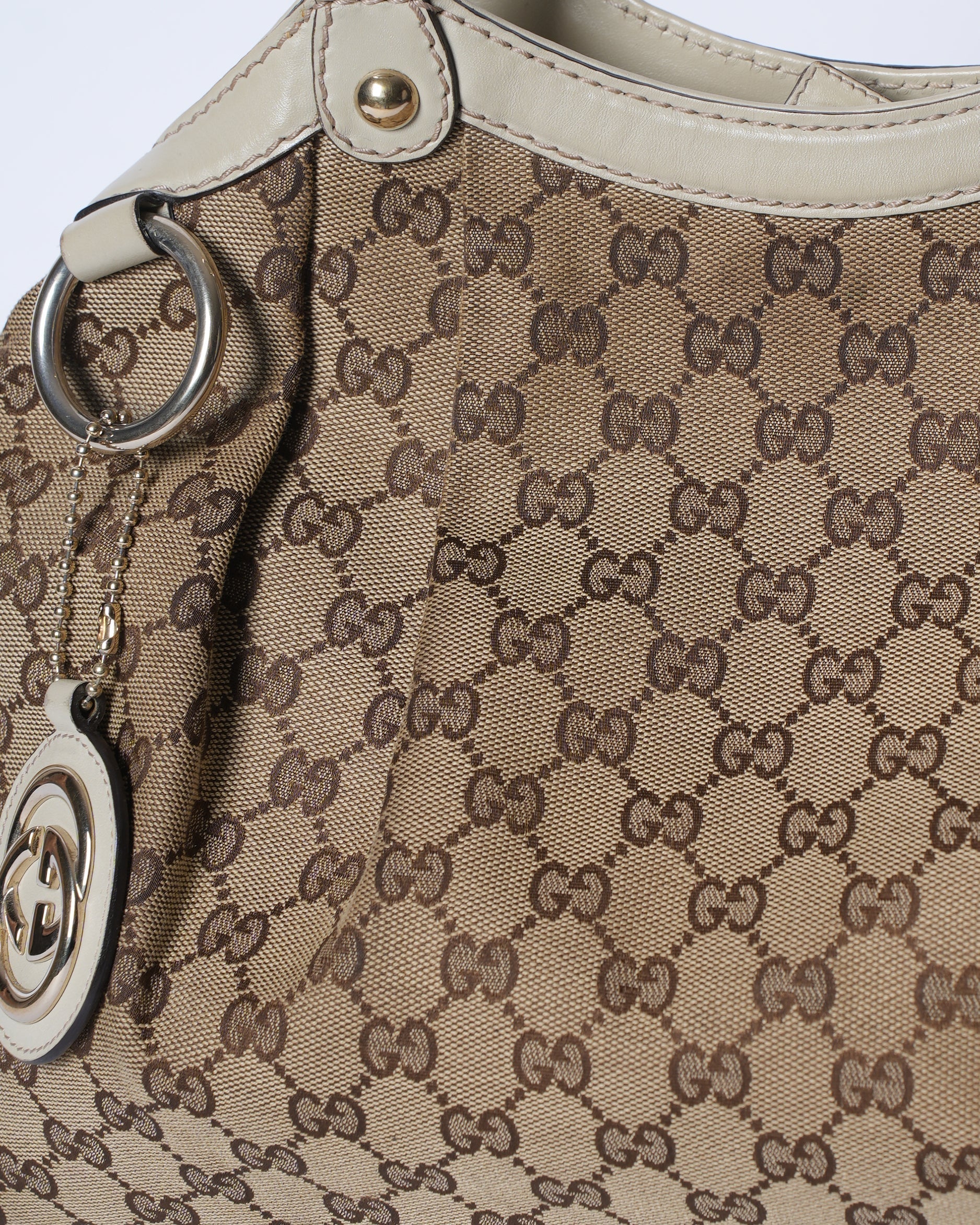Gucci Lou Leather Canvas Tote