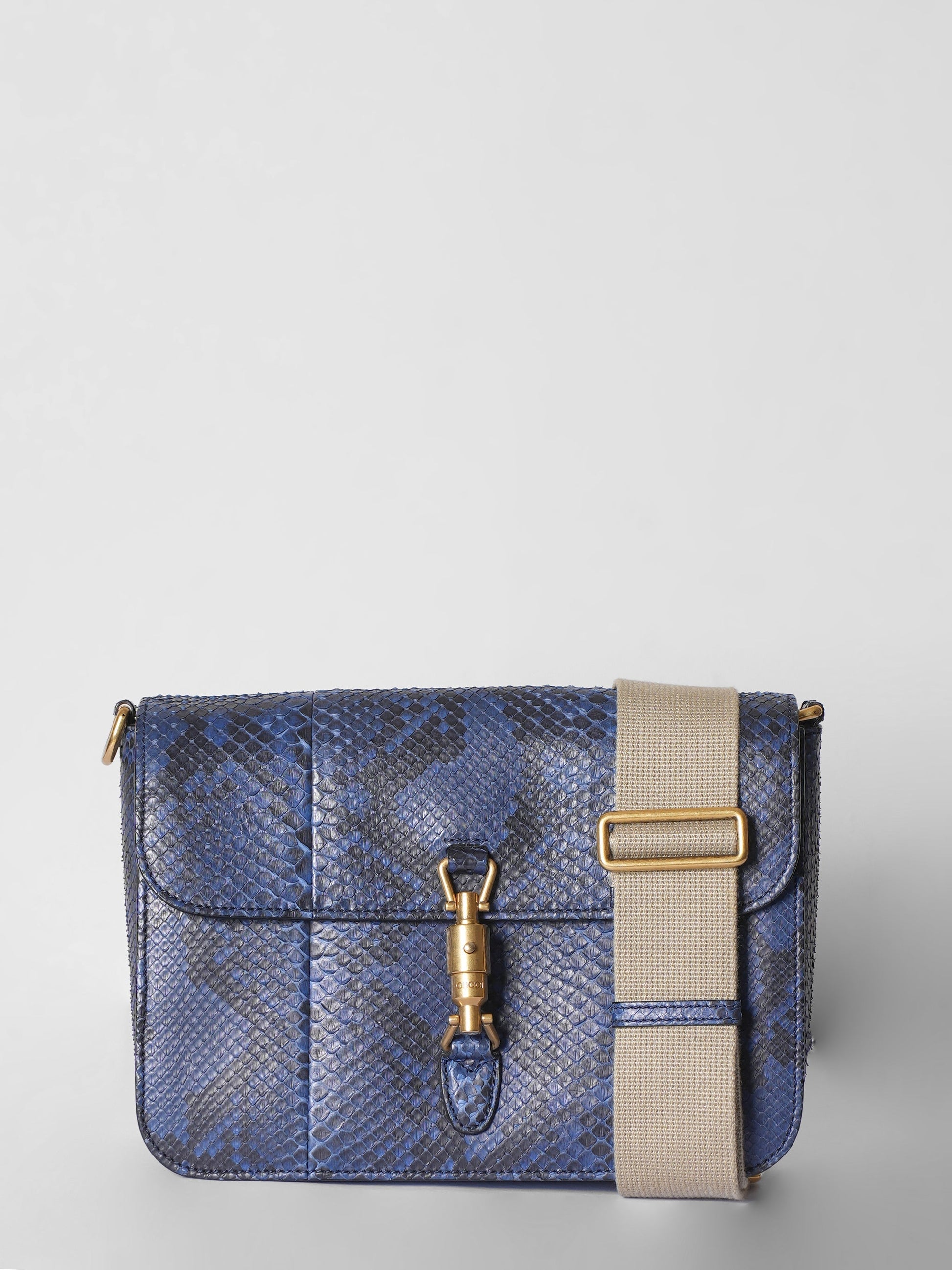 Gucci Lou Leather Canvas Shoulder Bag