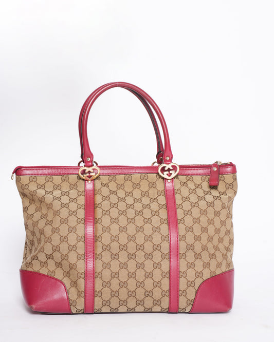 Gucci Leather Canvas Tote