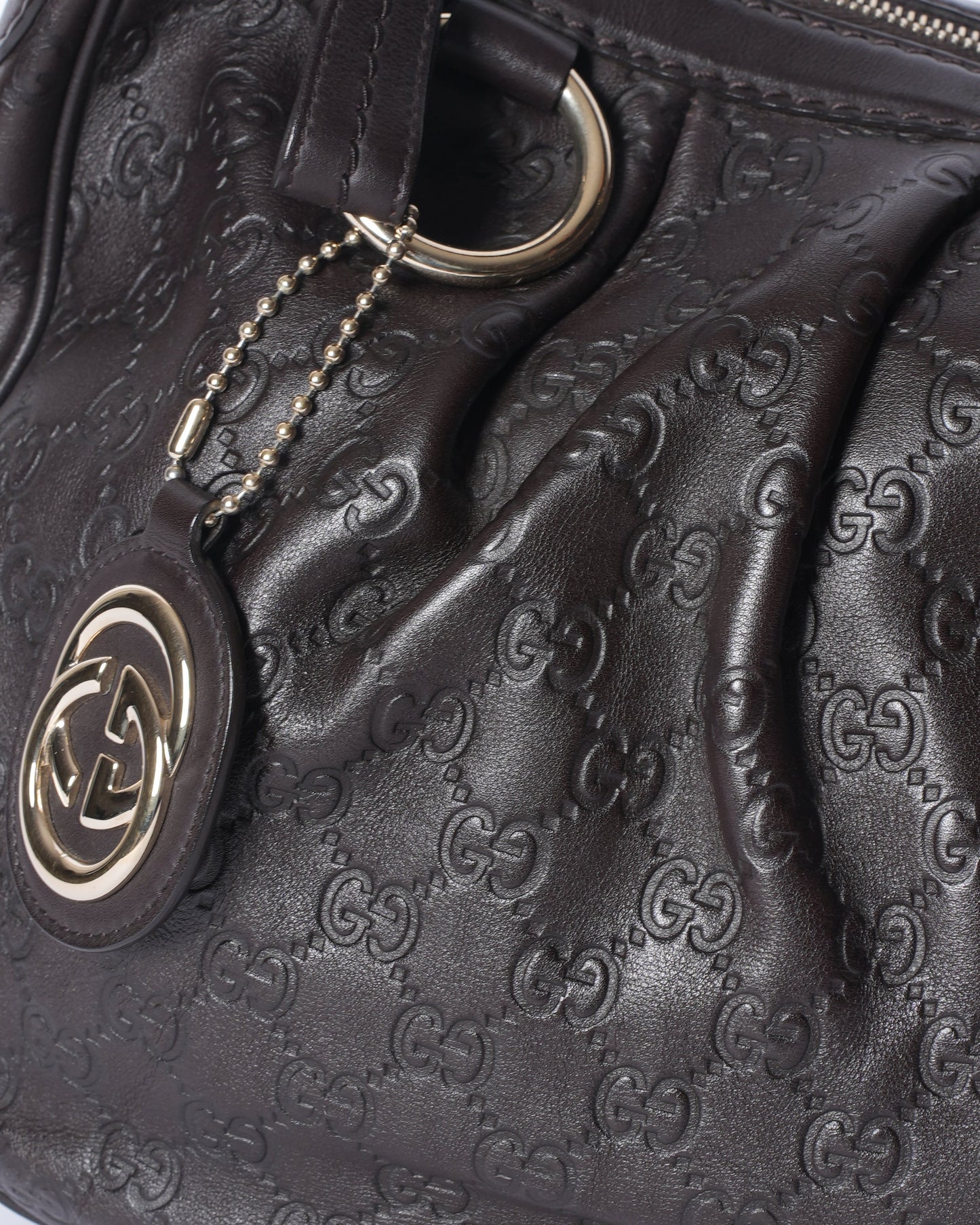 Gucci Lou Leather Canvas Shoulder Bag