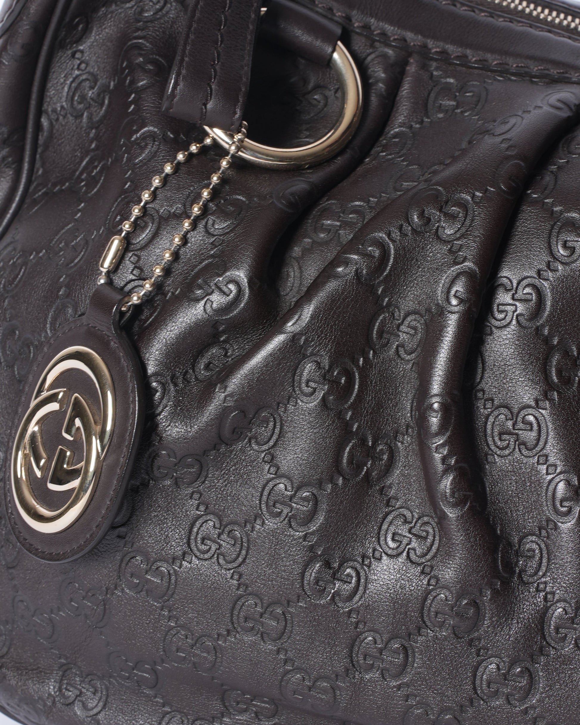 Gucci Lou Leather Canvas Shoulder Bag