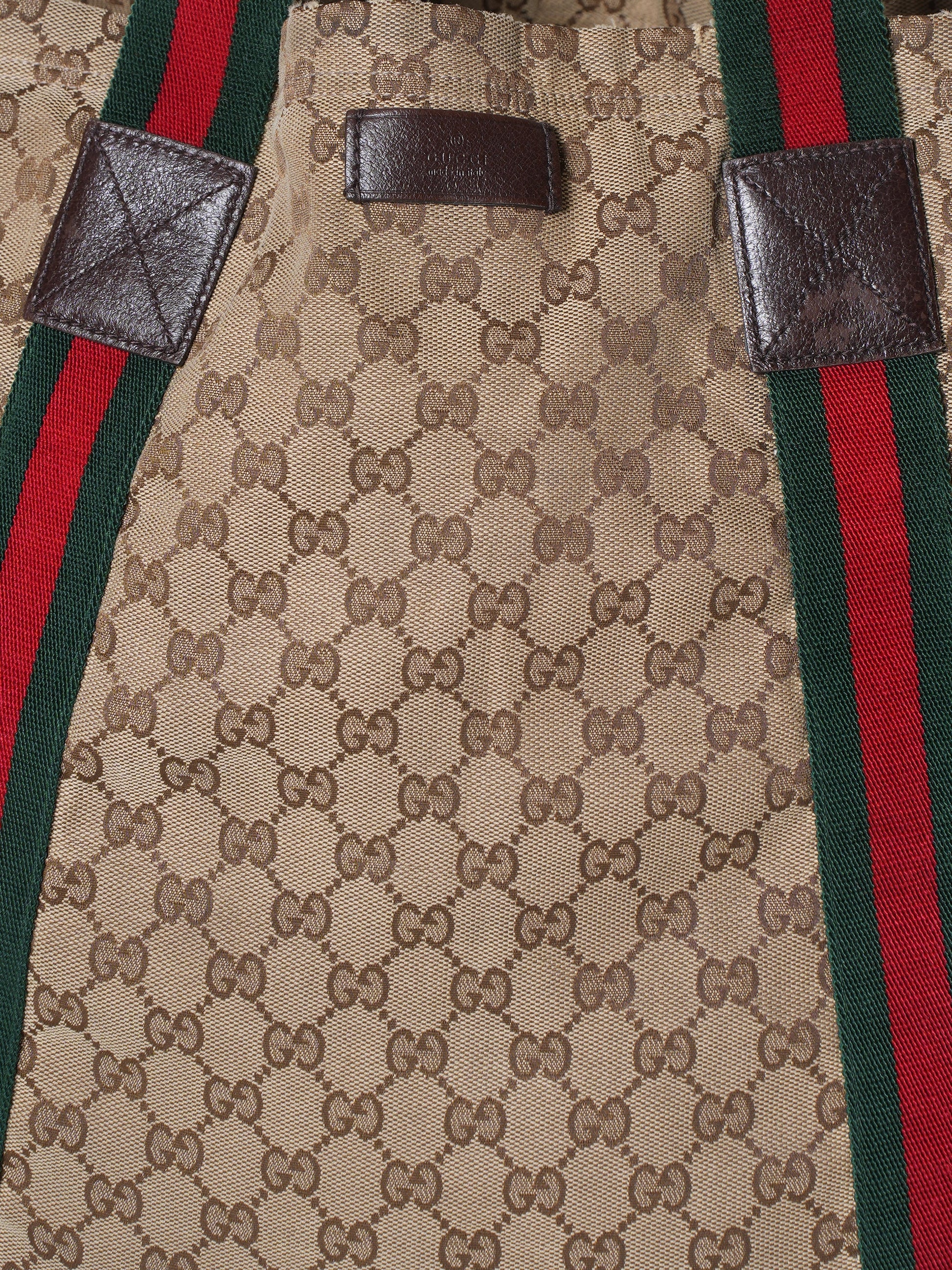Gucci Lou Leather Canvas Tote