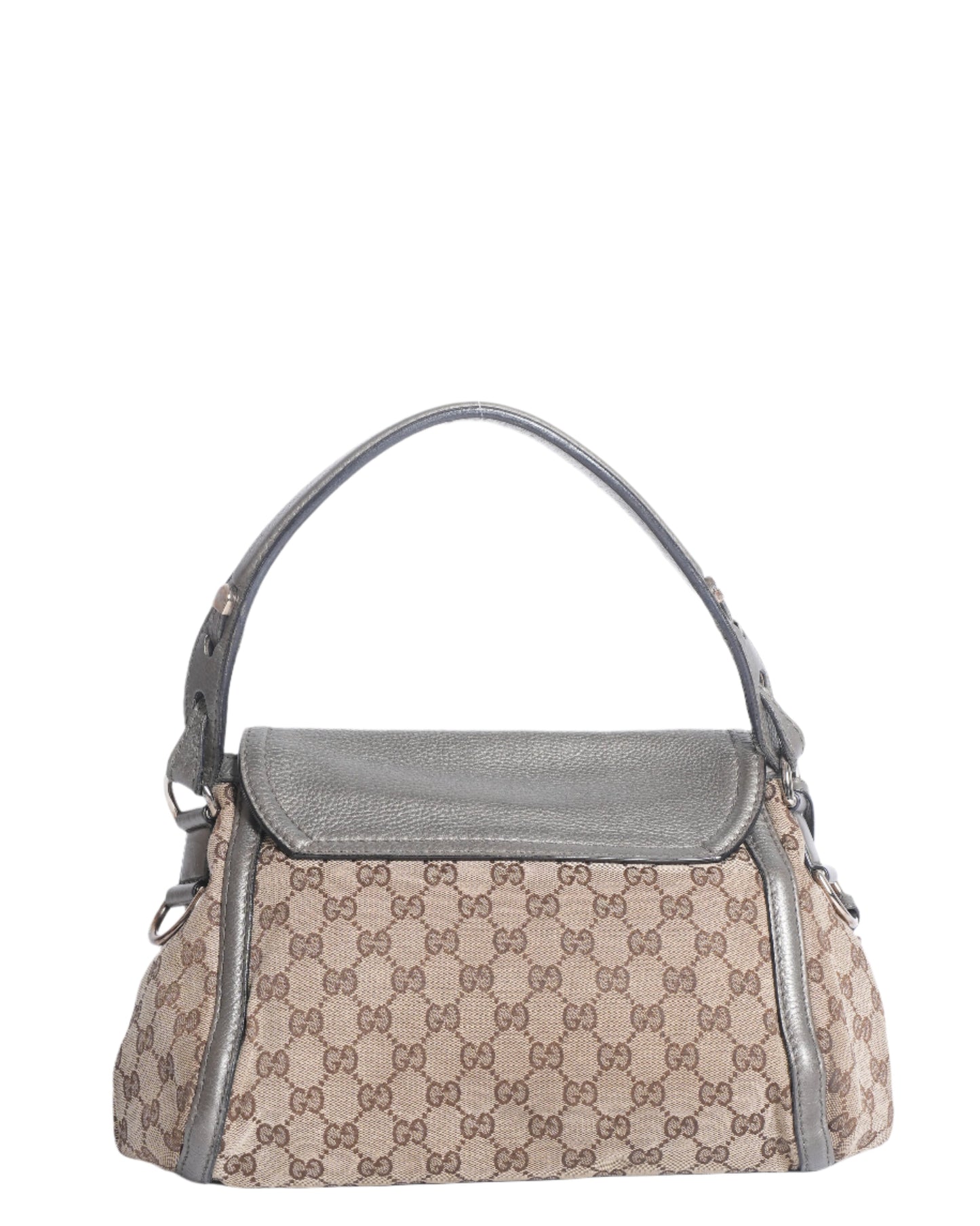 Gucci Lou Monogram Leather Canvas Shoulder Bag