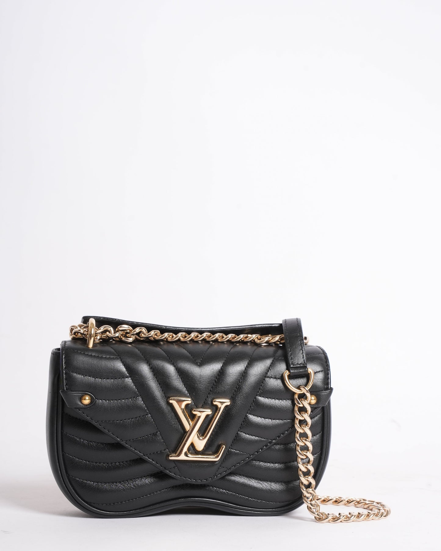 Louis Vuitton Black Leather Wave Chain PM Bag