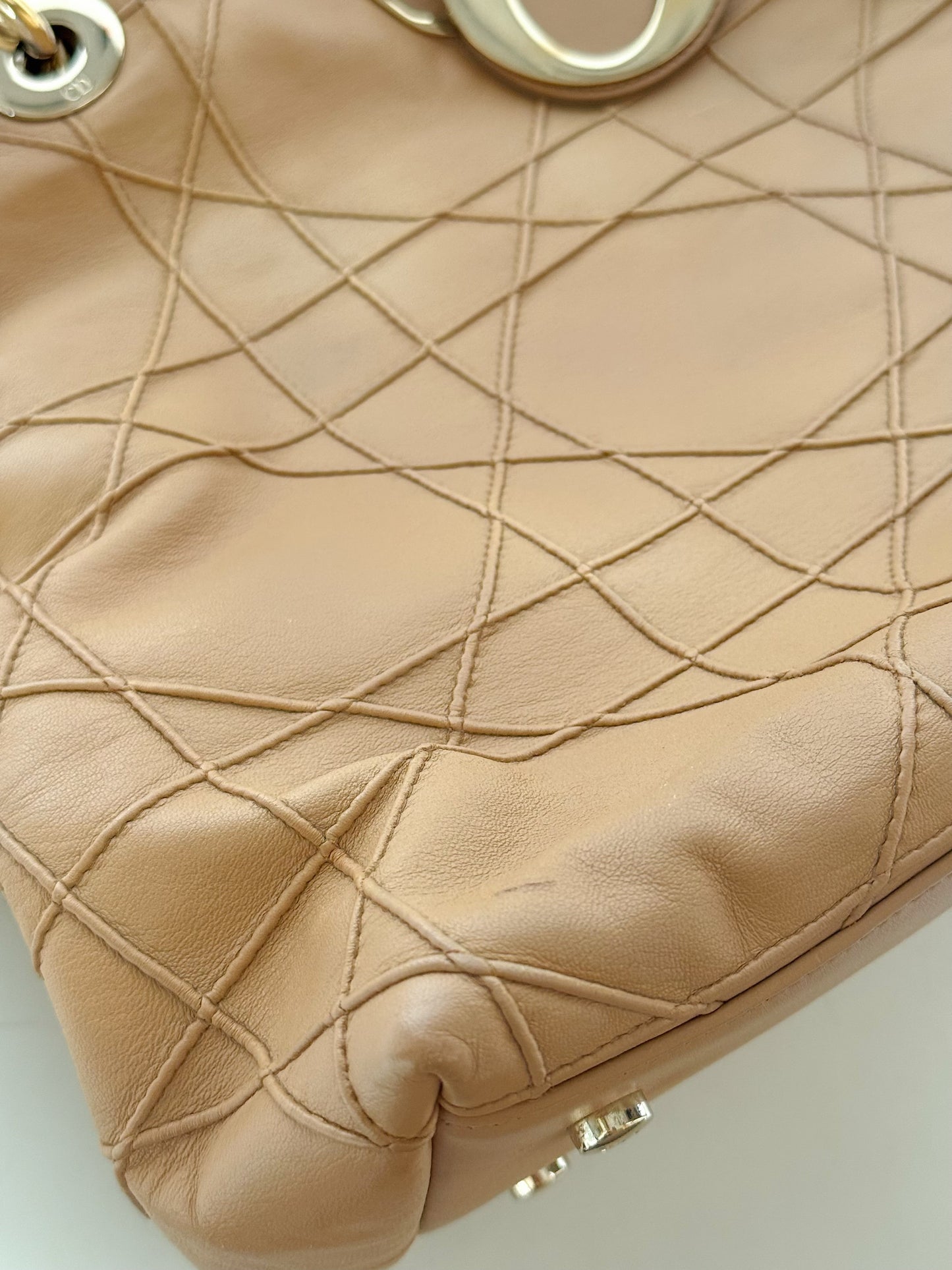Christian Dior Lambskin Cannage Granville Tote