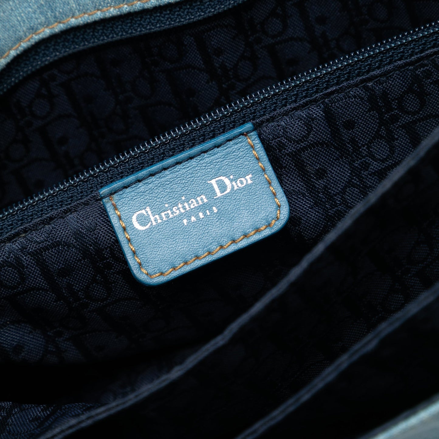 Blue Dior Denim Admit It Flap Hobo Bag