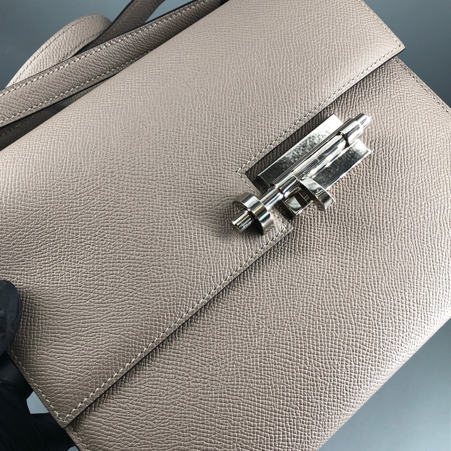 Hermes 2017 Verrou 23cm Bag Asphalt Grey