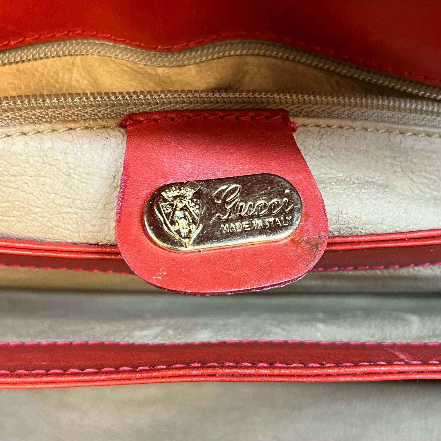 GUCCI Red Micro GG Canvas Vintage Crossbody Bag