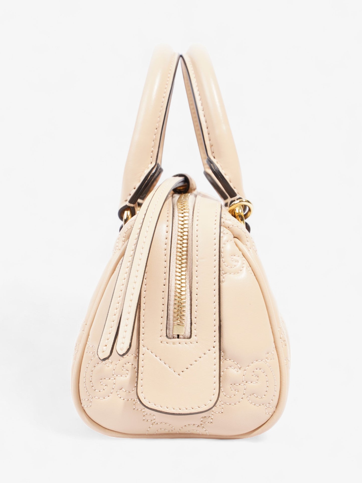 Gucci GG Super Top Handle Bag Light Beige Leather Mini
