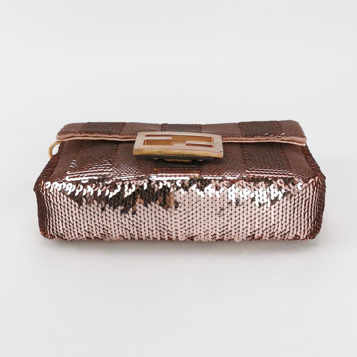 Fendi Baguette Mini Pink Glitter Sequins Valentine's Special Crossbody Bag