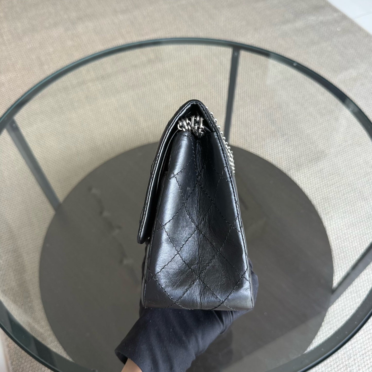 Chanel 2.55 Reissue 226 - Quilted Aged Calfskin Black Ruthenium  Silver Hardware Series 19