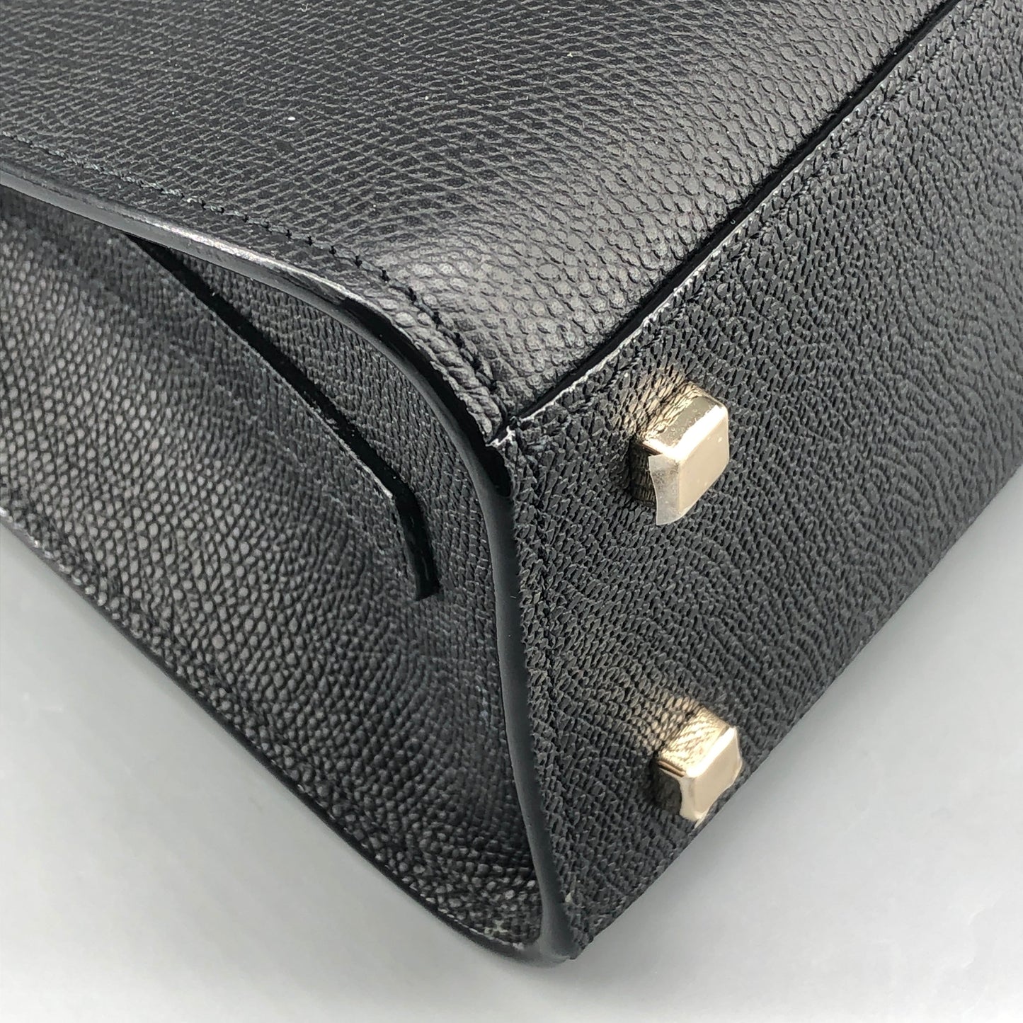 Valextra Iside Black Grained Calfskin Handbag