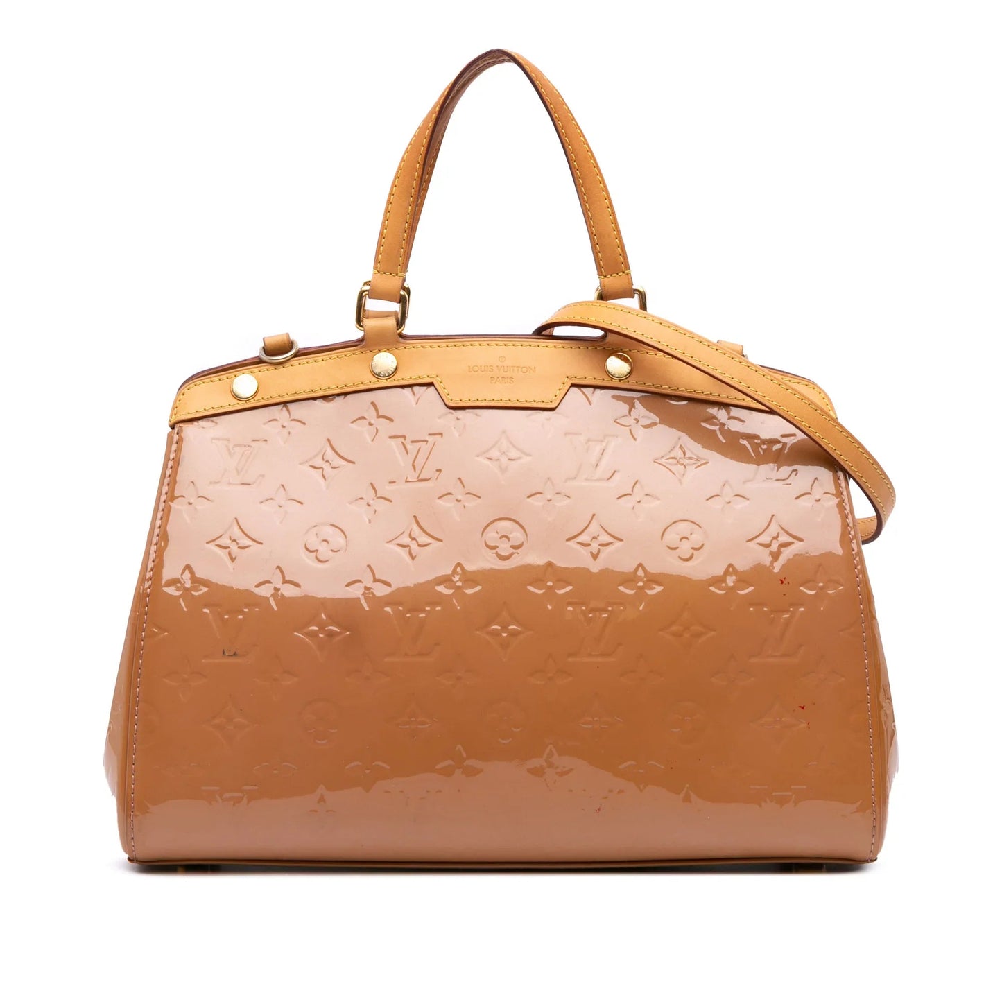 Tan Louis Vuitton Monogram Vernis Brea MM Satchel