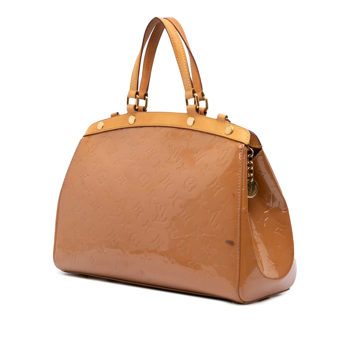 Tan Louis Vuitton Monogram Vernis Brea MM Satchel