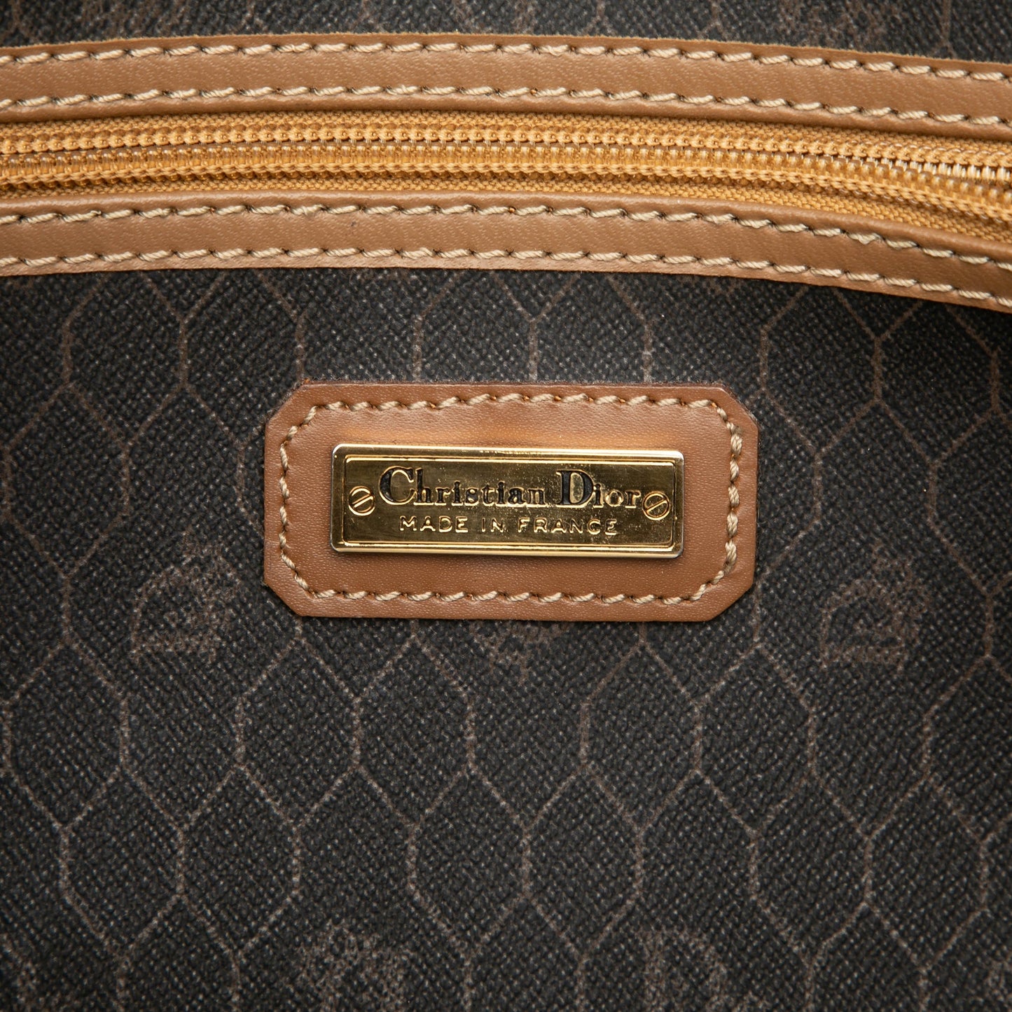 Black Dior Honeycomb Coated Canvas Boston Bag
