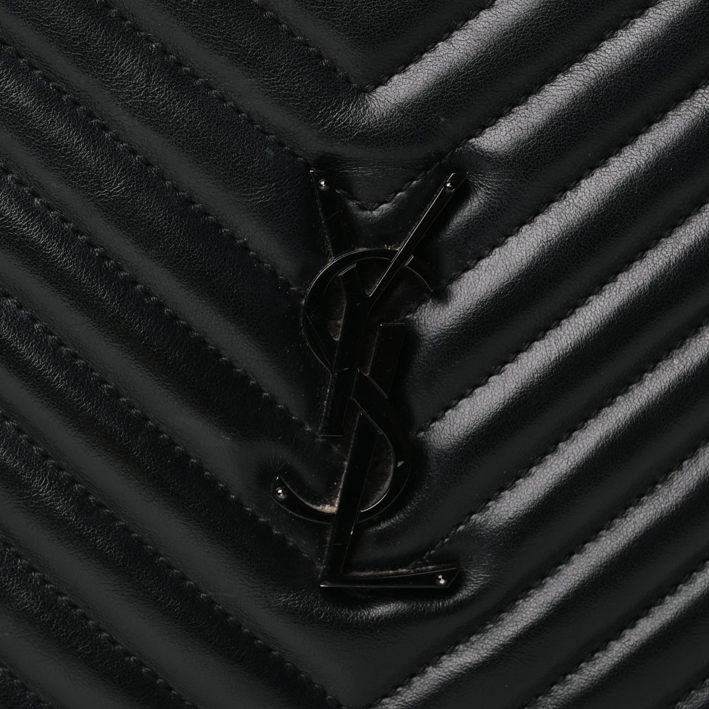Saint Laurent Calfskin Matelasse Monogram Monochrome Lou Camera Bag Black