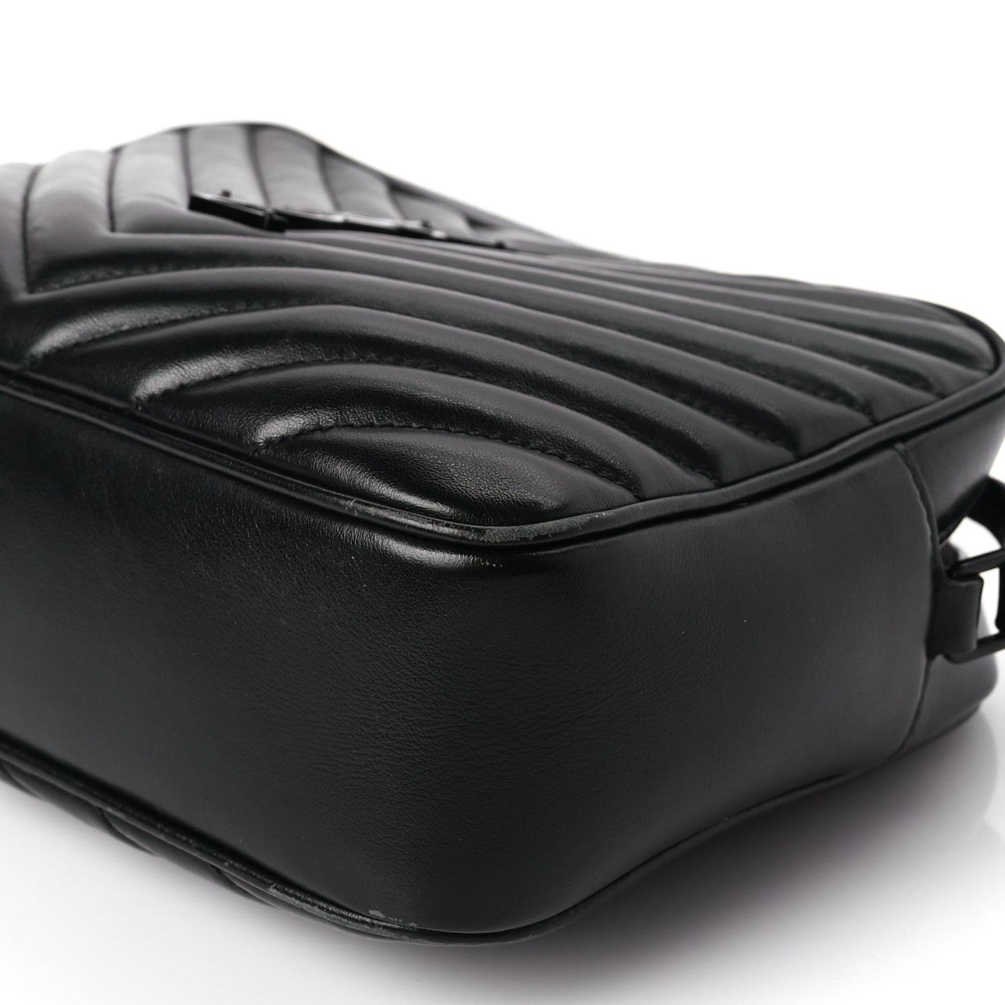 Saint Laurent Calfskin Matelasse Monogram Monochrome Lou Camera Bag Black