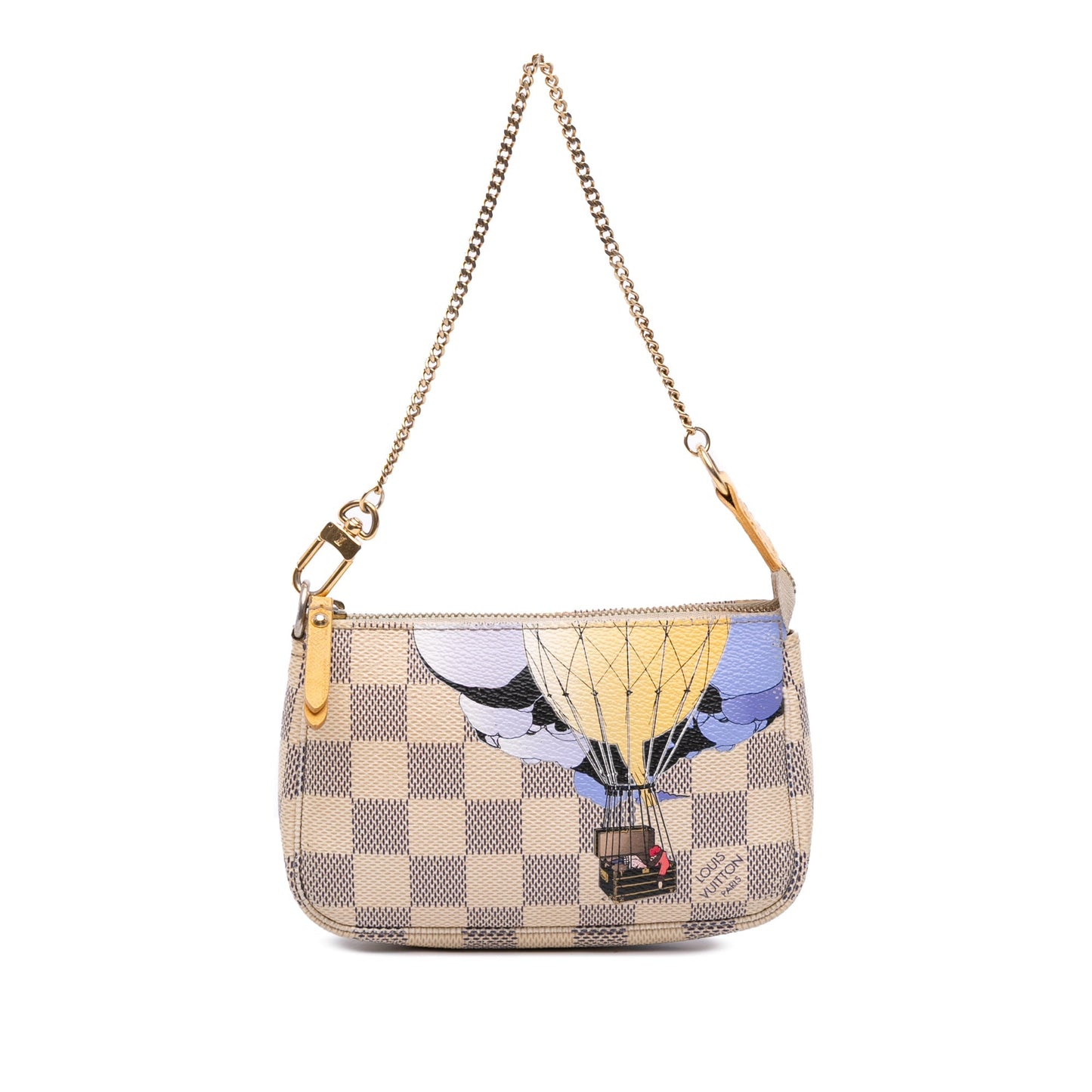 White Louis Vuitton Damier Azur Illustre Mini Pochette Accessoires Handbag