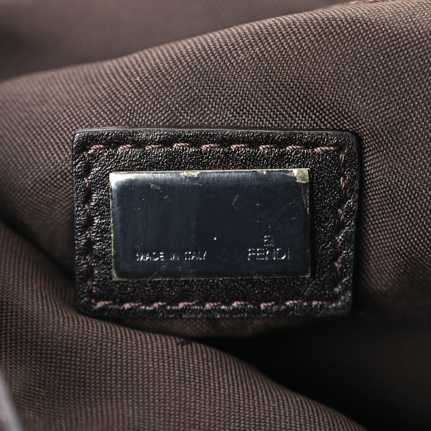 Fendi Zucchino Vitello Crossbody Brown