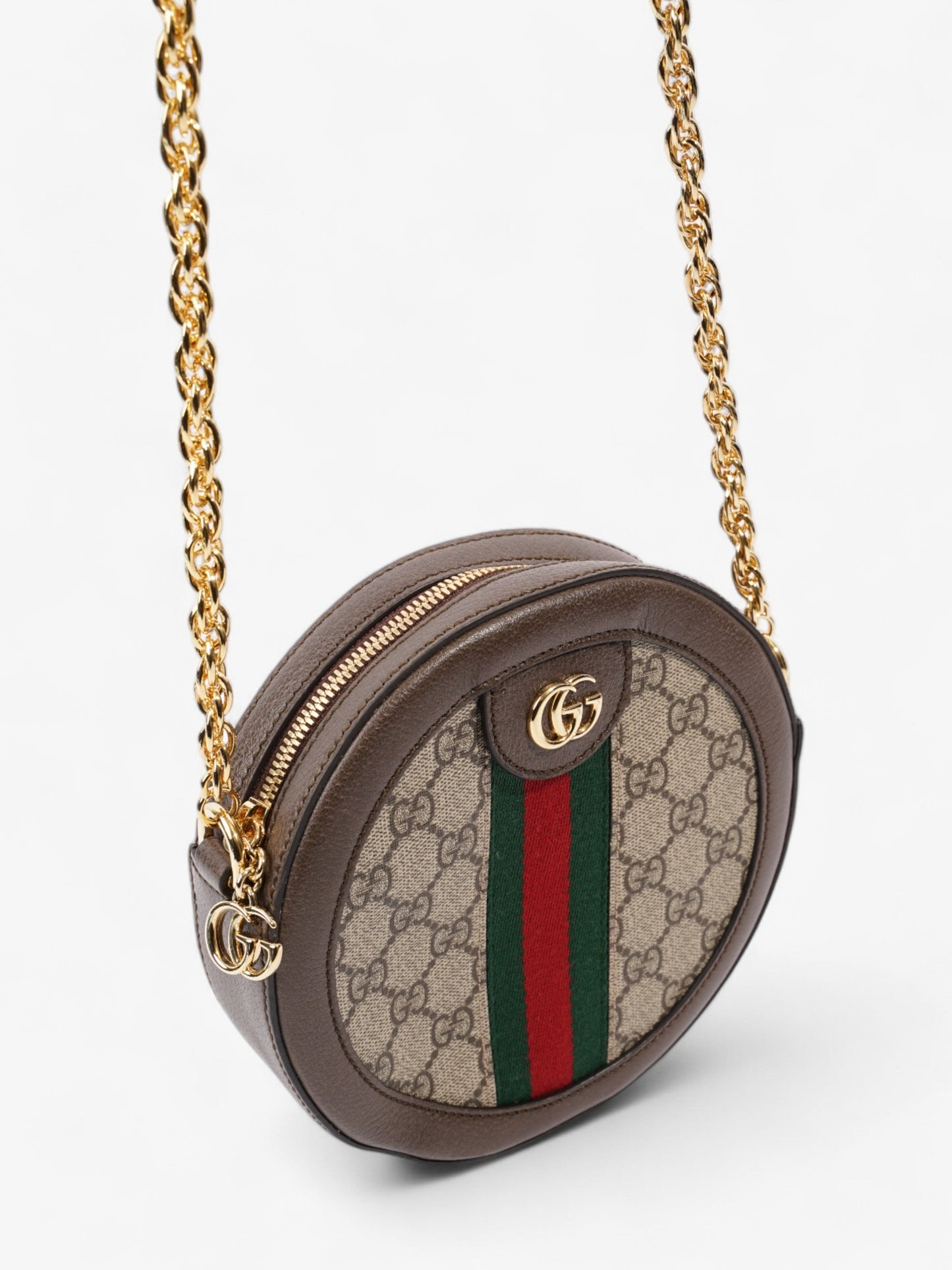 Gucci Ophidia GG Round GG Supreme / Green / Red Canvas Mini