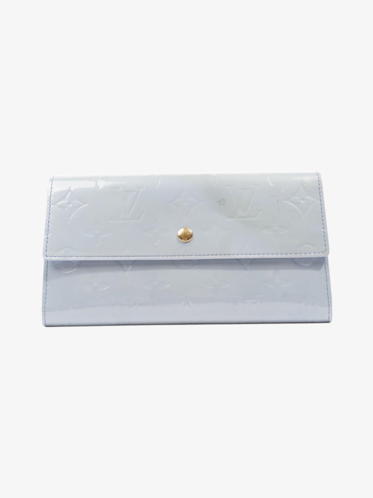 Louis Vuitton Sarah Wallet Monogram Vernis / Pale Blue Vernis Leather