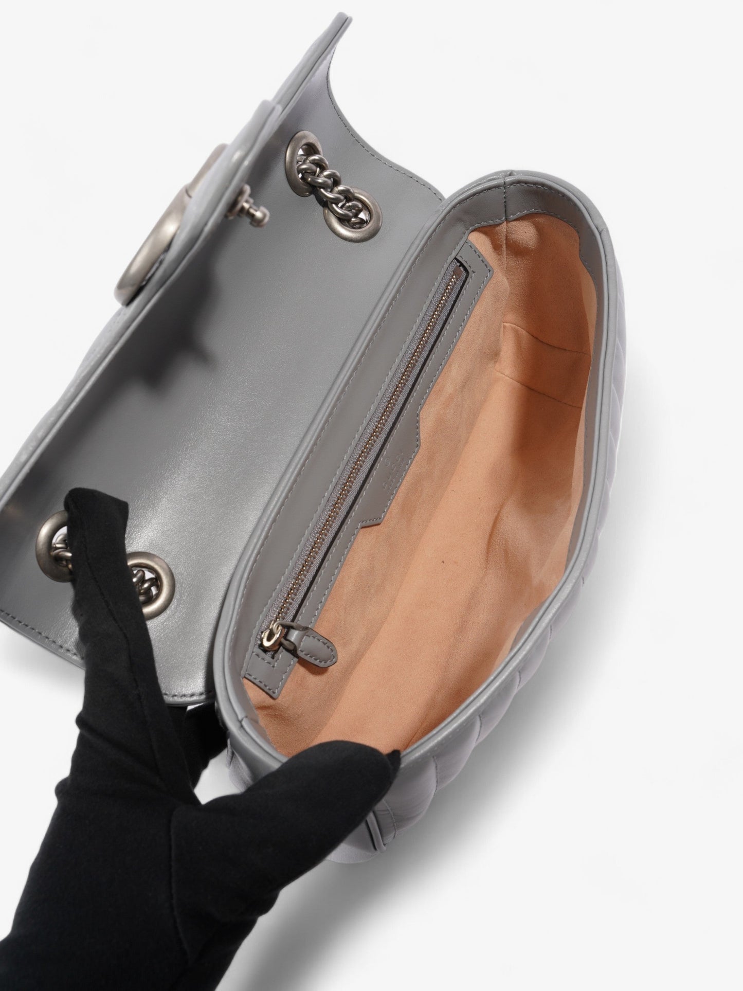 Gucci GG Marmont Grey Leather Small