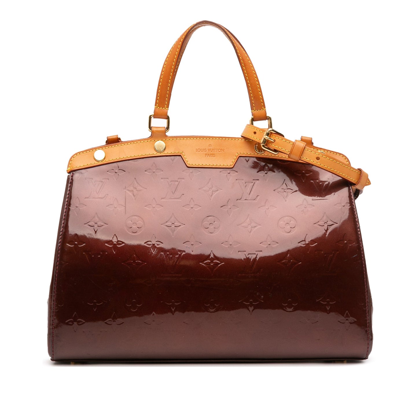 Red Louis Vuitton Monogram Vernis Brea MM Satchel