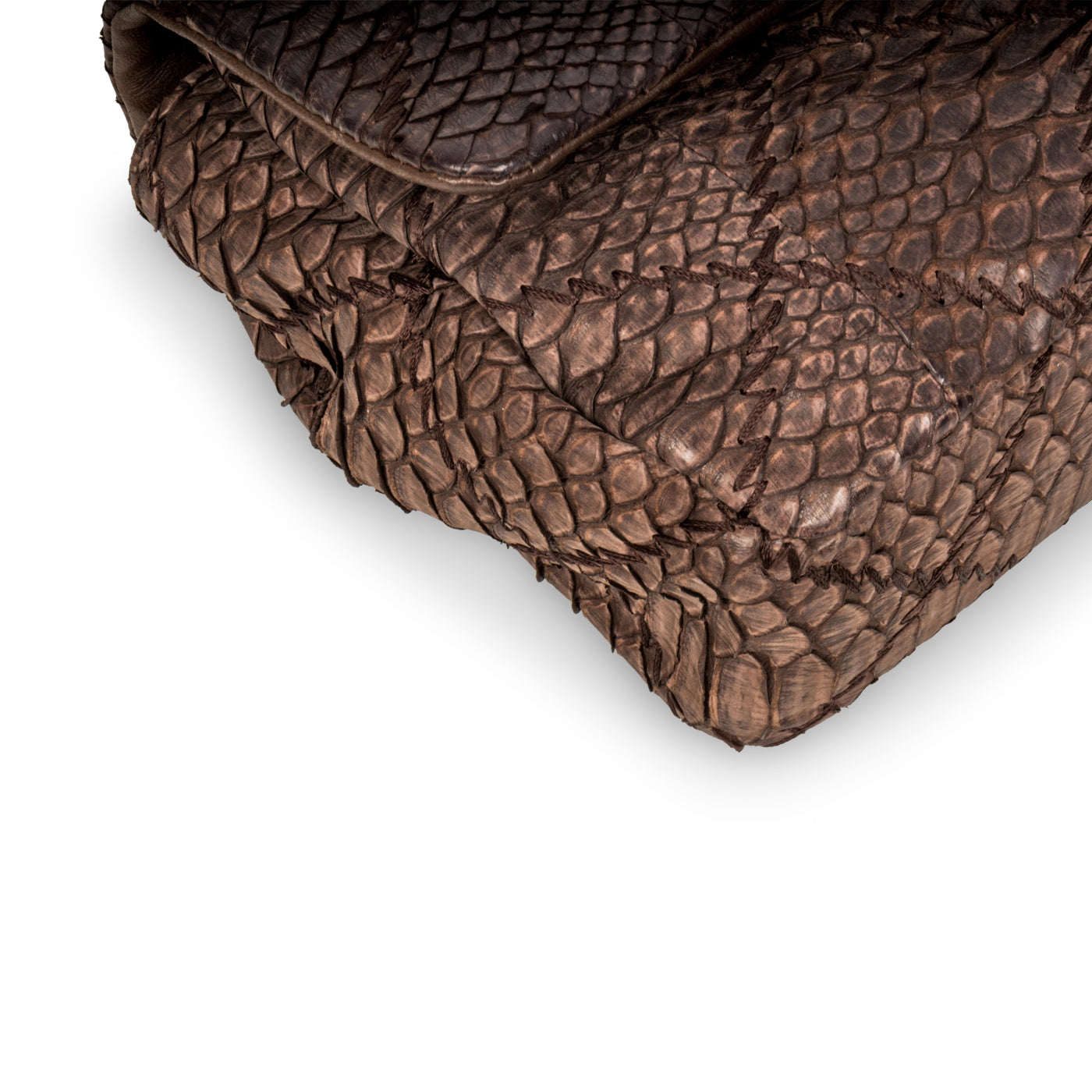 Chanel Python Flap Bag Brown