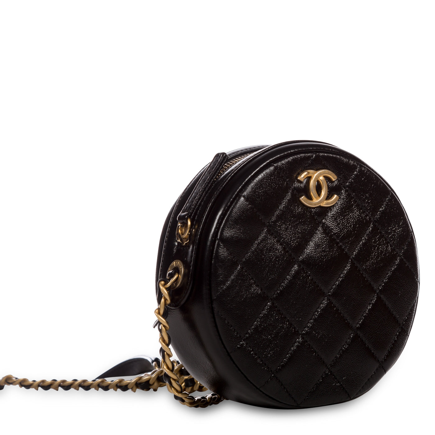 Chanel Glazed Lambskin Circular Crossbody