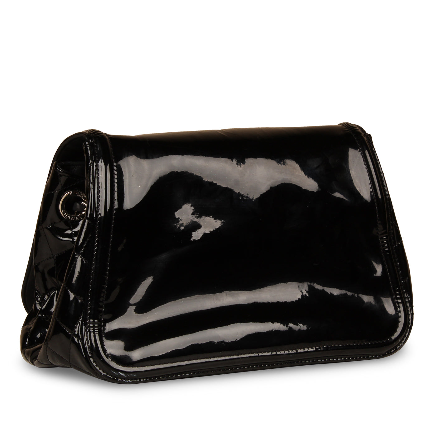 Chanel  Black Vinyl Shoulder Bag