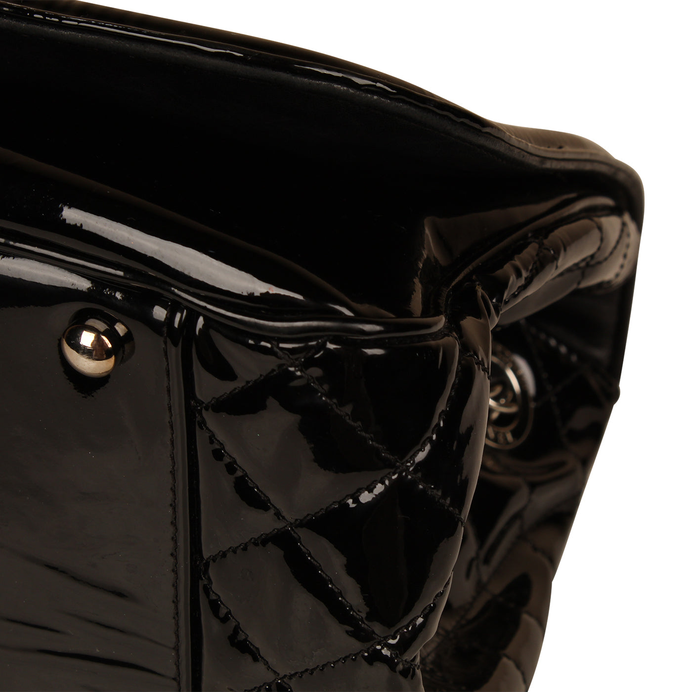 Chanel  Black Vinyl Shoulder Bag